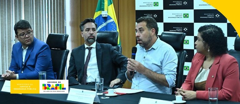 Coletiva do MJSP em Brasília, em 28 de outubro de 2026, sobre medidas contra a violência política; foto de Isaac Amorim/Ascom-MJSP.