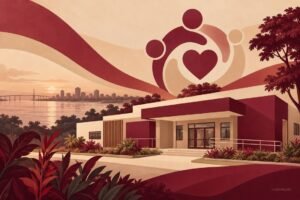 Ilustração genérica de construção e ampliação da atenção psicossocial em Manaus.