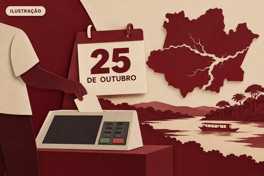 Ilustração sobre a votação de 25 de outubro no Amazonas.