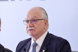 Edson Fachin no seminário Diálogos com o Supremo, em 21 de outubro de 2026.