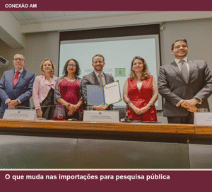Autoridades no anúncio sobre importações para pesquisa pública, em 21 de outubro de 2026.